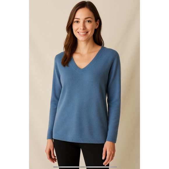 J MCLAUGHLIN ARYA CASHMERE SWEATER V NECK V BACK DROP SHOULDER LUXURY MODERN S - Picture 1 of 9